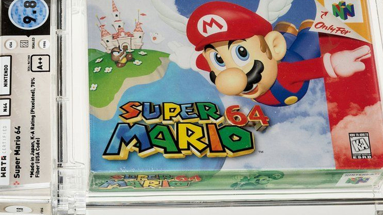 Mint condition Super Mario 64 game sells for record $1.5m, Super Mario
