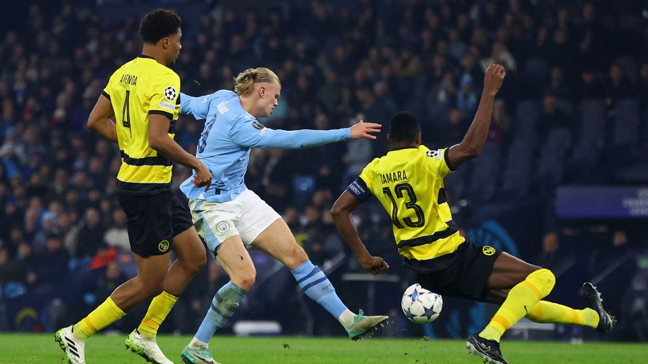 Haaland Scores Two as Man City Beats Young Boys 3-0 and Advances in Champions  League